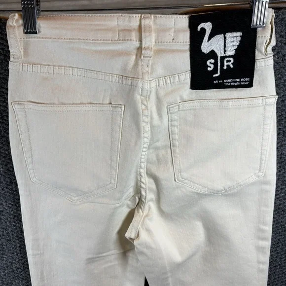 Sandrine Rose SR vs High Rise Flare Jeans 27 ALPES Cream Bell Bottom NWT - Picture 4 of 11
